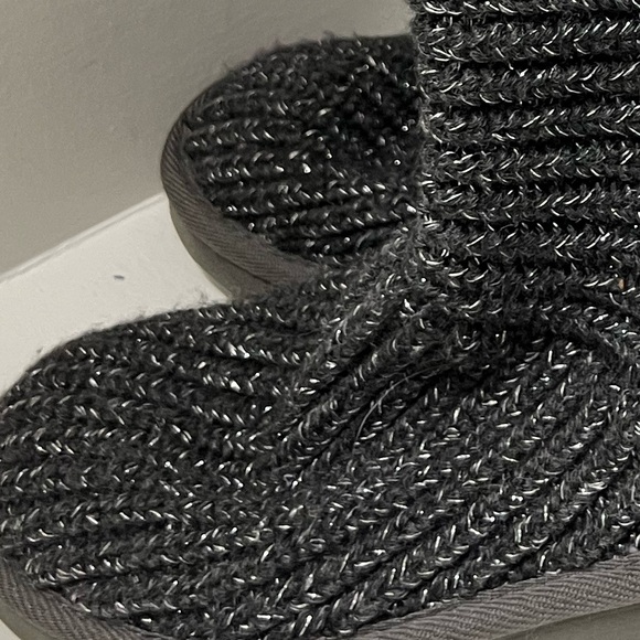 Ugg Classic Cardy Metallic Gray Sweater Tall Boots - Picture 6 of 8